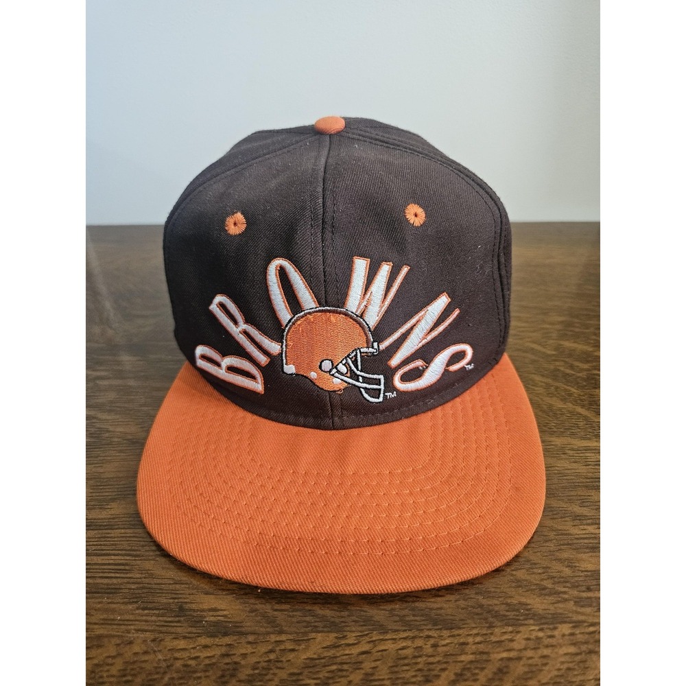Vintage Cleveland Browns Hat Cap Fitted Mens 7 1/8 Brown Orange NFL Football 90s